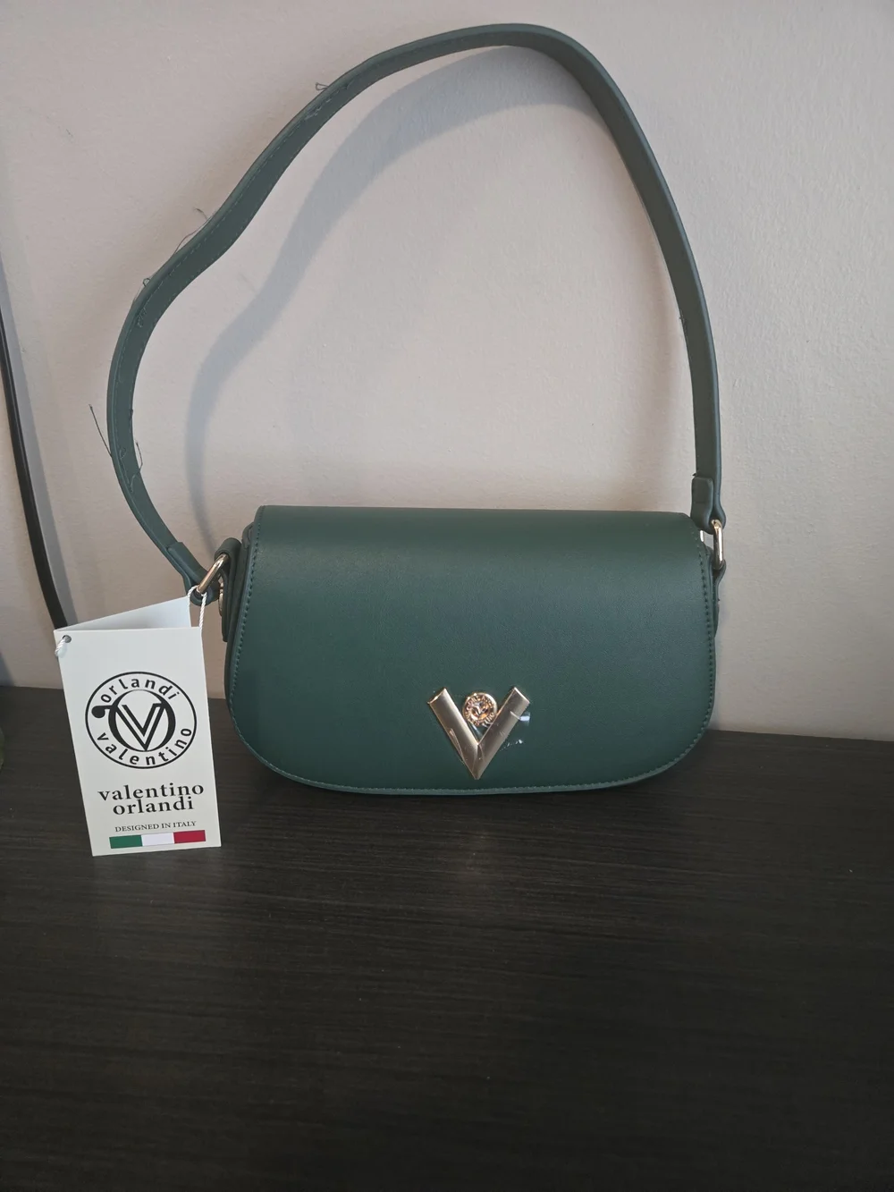 Valentino Orlandi Green Leather Shoulder Bag NWT Rwtail $168 - Picture 1 of 10
